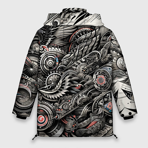 Женская зимняя куртка Тату - нейросеть / 3D-Черный – фото 2