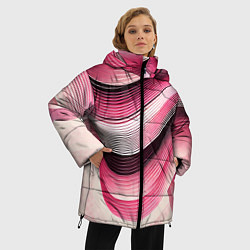 Куртка зимняя женская Волны - текстура, цвет: 3D-черный — фото 2
