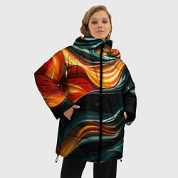 Куртка зимняя женская Вязкая объемная текстура, цвет: 3D-красный — фото 2