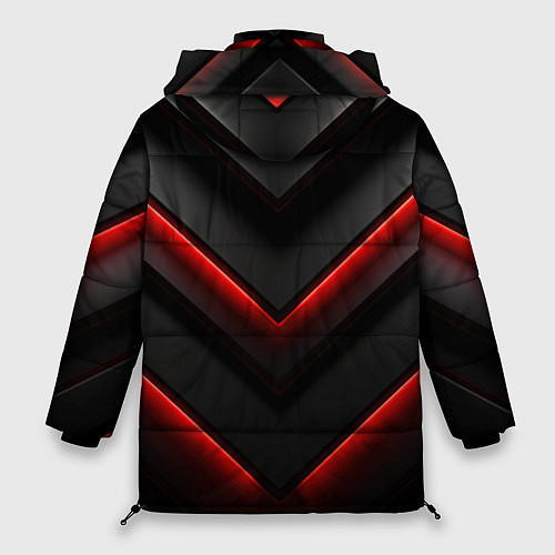 Женская зимняя куртка Красное свечение на черном / 3D-Черный – фото 2