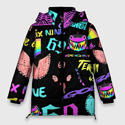 Женская зимняя куртка 6ix9ine logo rap bend
