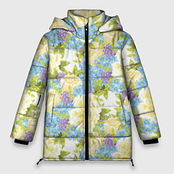 Женская зимняя куртка Пышные цветы