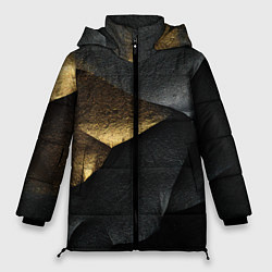 Куртка зимняя женская Черная текстура с золотистым напылением, цвет: 3D-светло-серый