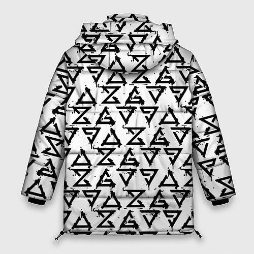 Женская зимняя куртка Ведьмак паттерн згачки / 3D-Черный – фото 2