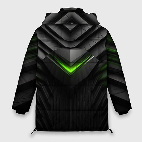 Женская зимняя куртка Яркий акцент зеленого / 3D-Черный – фото 2