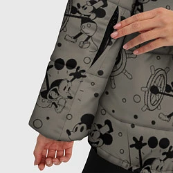 Куртка зимняя женская Микки Маус матрос - паттерн, цвет: 3D-черный — фото 2