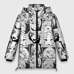 Куртка зимняя женская Ahegao узор, цвет: 3D-черный
