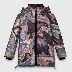 Женская зимняя куртка Мраморный узор разноцветный