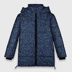 Куртка зимняя женская Тёмный синий паттерн мелкая мозаика, цвет: 3D-светло-серый