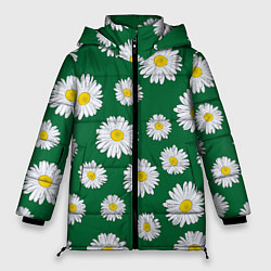Куртка зимняя женская Ромашки поле из цветов, цвет: 3D-светло-серый