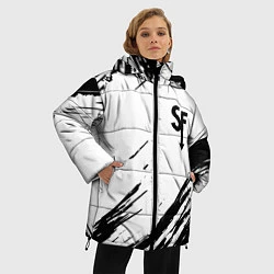 Куртка зимняя женская Sally Face краски инди гейм, цвет: 3D-черный — фото 2
