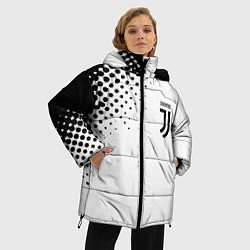 Куртка зимняя женская Juventus sport black geometry, цвет: 3D-светло-серый — фото 2