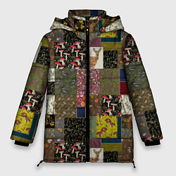 Куртка зимняя женская Пэчворк лесной, цвет: 3D-красный