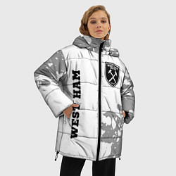 Куртка зимняя женская West Ham sport на светлом фоне вертикально, цвет: 3D-черный — фото 2