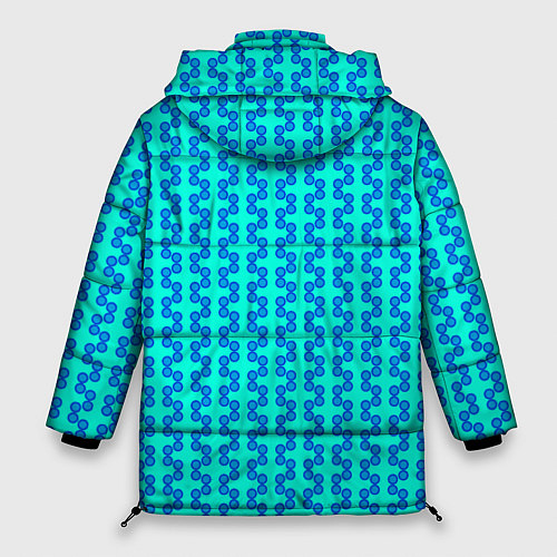 Женская зимняя куртка Паттерн голубые кружки рядами / 3D-Черный – фото 2