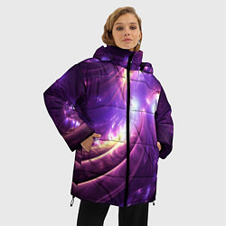 Куртка зимняя женская Фиолетовый фрактал, цвет: 3D-светло-серый — фото 2