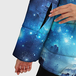 Куртка зимняя женская Космический голубой пейзаж, цвет: 3D-черный — фото 2