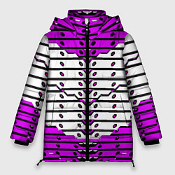 Куртка зимняя женская Фиолетово-белая техно броня, цвет: 3D-светло-серый