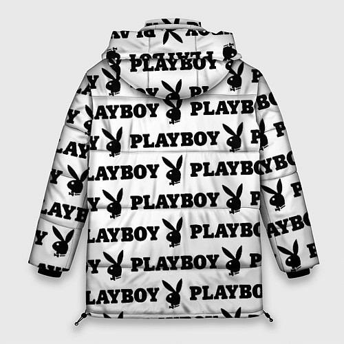 Женская зимняя куртка Зайчик плейбой паттерн / 3D-Черный – фото 2