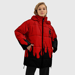 Куртка зимняя женская NBA огонь спорт текстура, цвет: 3D-черный — фото 2