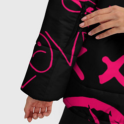 Куртка зимняя женская Lil peep pink steel rap, цвет: 3D-черный — фото 2