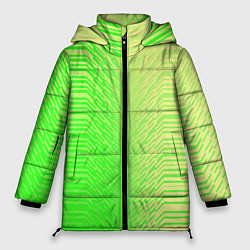 Женская зимняя куртка Зелёные градиентные линии