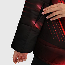 Куртка зимняя женская Красная и черная кибернетика, цвет: 3D-светло-серый — фото 2