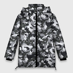 Женская зимняя куртка Серый пиксельный камуфляж