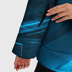 Куртка зимняя женская Geometry stripes neon color, цвет: 3D-черный — фото 2