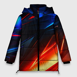 Куртка зимняя женская Geometry stripes neon steel, цвет: 3D-светло-серый