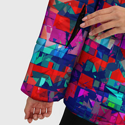 Куртка зимняя женская Разноцветные осколки стекла, цвет: 3D-светло-серый — фото 2