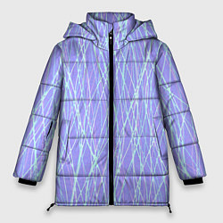 Женская зимняя куртка Светлый сиреневый с неоновыми линиями