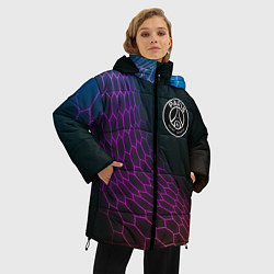 Куртка зимняя женская PSG футбольная сетка, цвет: 3D-черный — фото 2