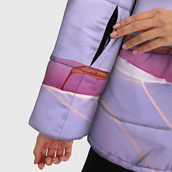 Куртка зимняя женская Куски розового мрамора, цвет: 3D-красный — фото 2