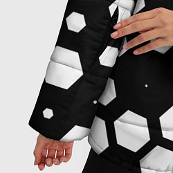 Куртка зимняя женская Белые соты киберпанк, цвет: 3D-черный — фото 2