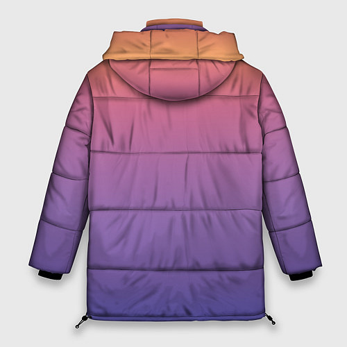 Женская зимняя куртка Градиент закатное небо желтый фиолетовый / 3D-Черный – фото 2