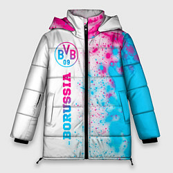 Куртка зимняя женская Borussia neon gradient style по-вертикали, цвет: 3D-черный