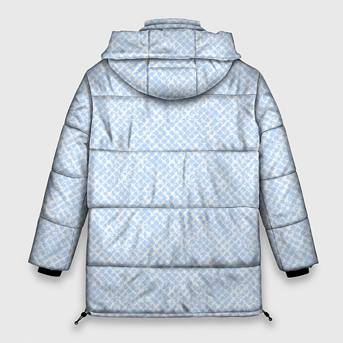 Женская зимняя куртка Паттерн бело-голубой / 3D-Черный – фото 2