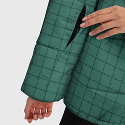 Куртка зимняя женская Патиново-зелёный в клетку, цвет: 3D-черный — фото 2