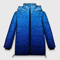Куртка зимняя женская Сине-голубой в вертикальную полоску, цвет: 3D-черный