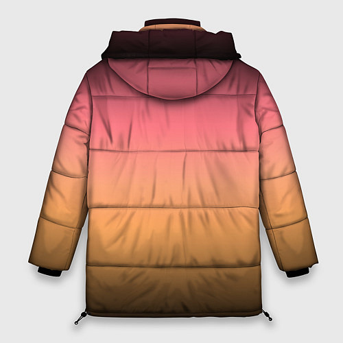 Женская зимняя куртка Градиент затемнённый розово-жёлтый / 3D-Черный – фото 2