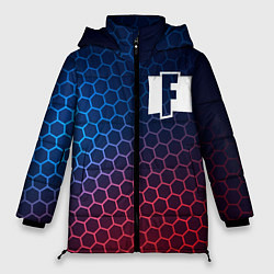 Куртка зимняя женская Fortnite неоновые соты, цвет: 3D-черный