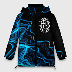 Куртка зимняя женская Nickelback sound wave, цвет: 3D-черный
