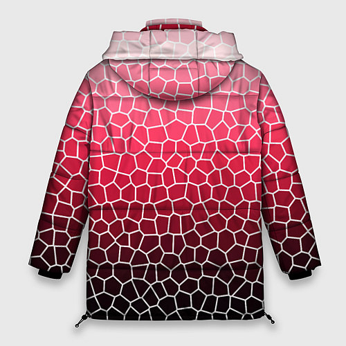 Женская зимняя куртка Крупная мозаика розовый градиент / 3D-Черный – фото 2