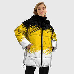 Куртка зимняя женская Имперский флаг России штриховка, цвет: 3D-светло-серый — фото 2