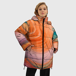 Куртка зимняя женская Мраморный паттерн, цвет: 3D-черный — фото 2