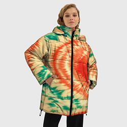 Куртка зимняя женская Тай-дай паттерн, цвет: 3D-черный — фото 2