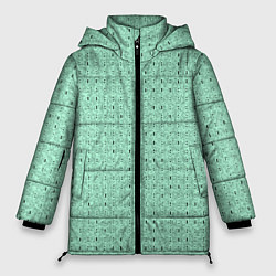 Женская зимняя куртка Светлый зелёный в мелкую полосочку
