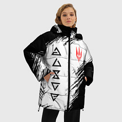 Куртка зимняя женская Магические знаки ведьмаков, цвет: 3D-красный — фото 2