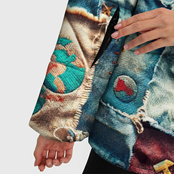 Куртка зимняя женская Пэчворк джинсы из СССР, цвет: 3D-светло-серый — фото 2